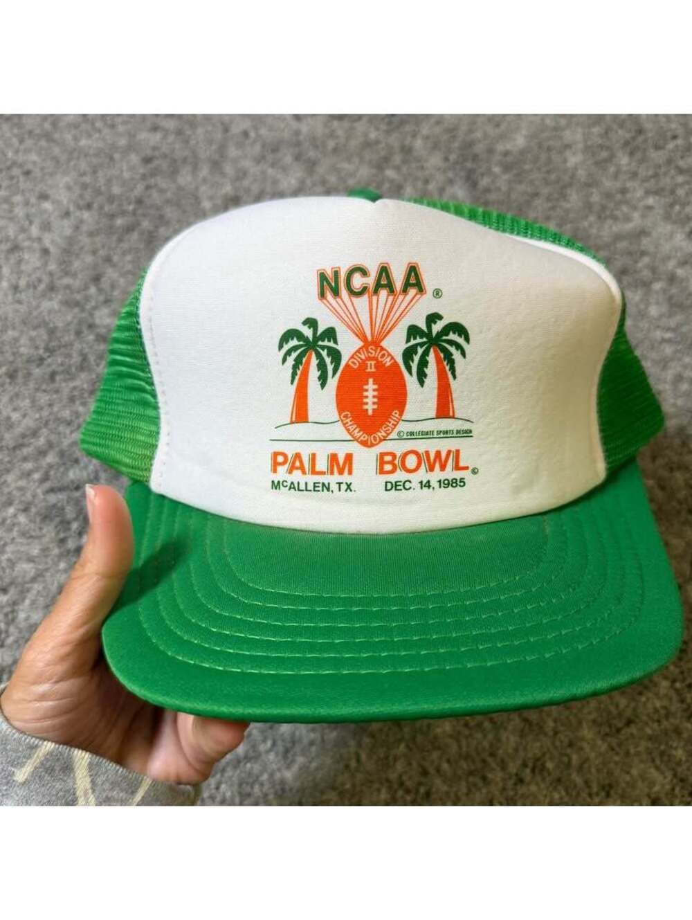 Vintage Designer Award 1985 NCAA Division II Palm Bowl Trucker Hat